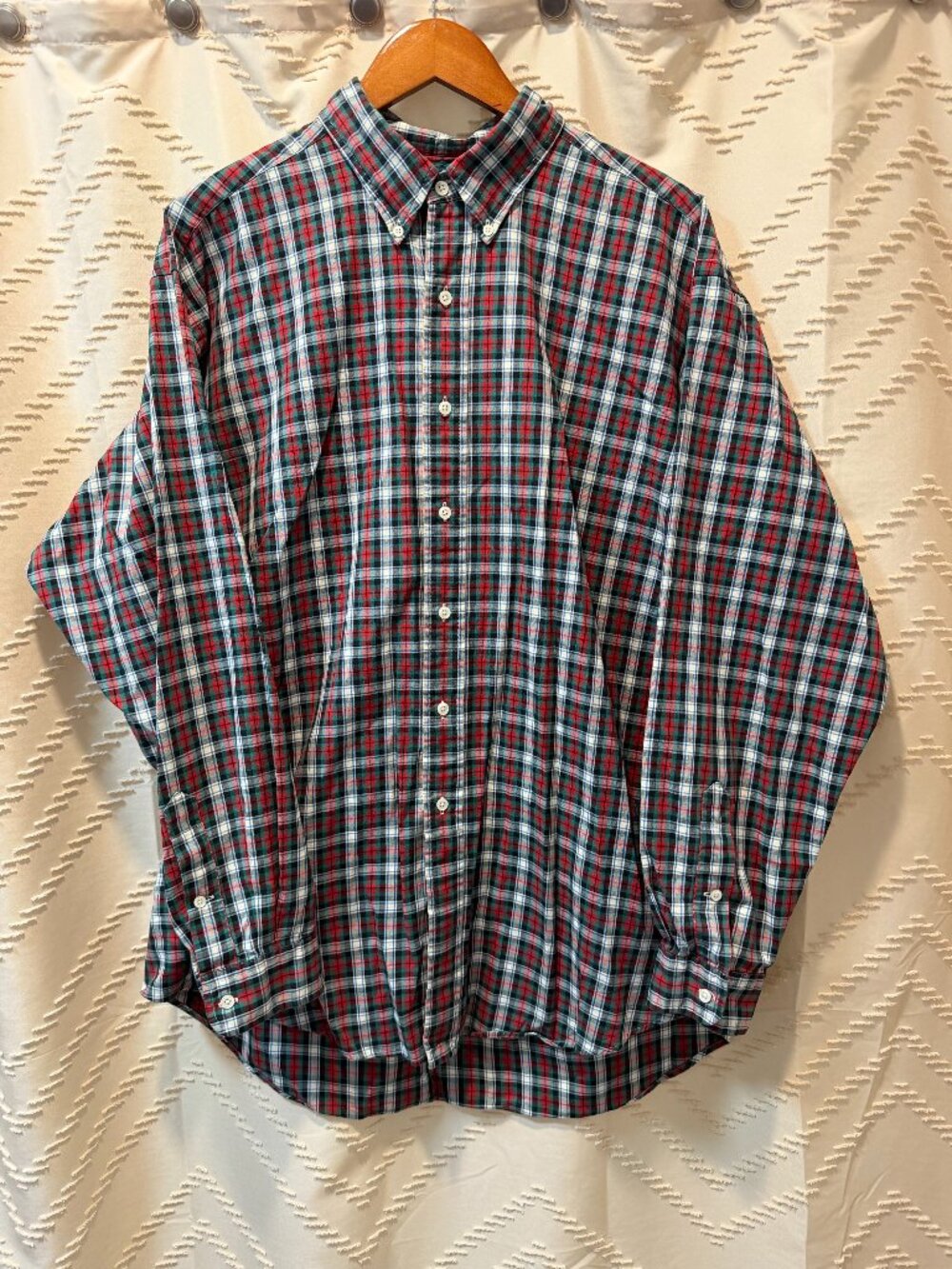 Vintage 90s Ralph Lauren Blake Plaid Button Down Shirt XL 100% Two-Ply Cotton